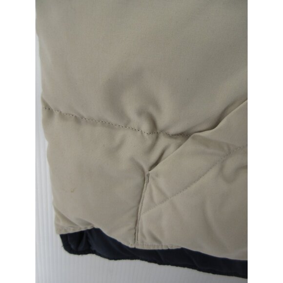 VINTAGE Eddie Bauer Vest XL Cream Goose Down Puffer Coat 90s Ski * - Picture 3 of 9